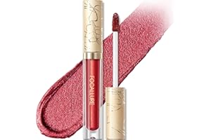 FOCALLURE Metallic Liquid Lipstick,Non Stick Cup Lip Gloss,High Impact Lip Color with Transfer-proof Wear,Long Lasting & Waterproof Lipstick Makeup for Women,RD02 Painkiller