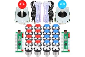 EG STARTS 2 Player Arcade Contest DIY Retropie Cabinet Kits USB Encoder to Joystick PC Games + Chrome Plating LED Illuminated