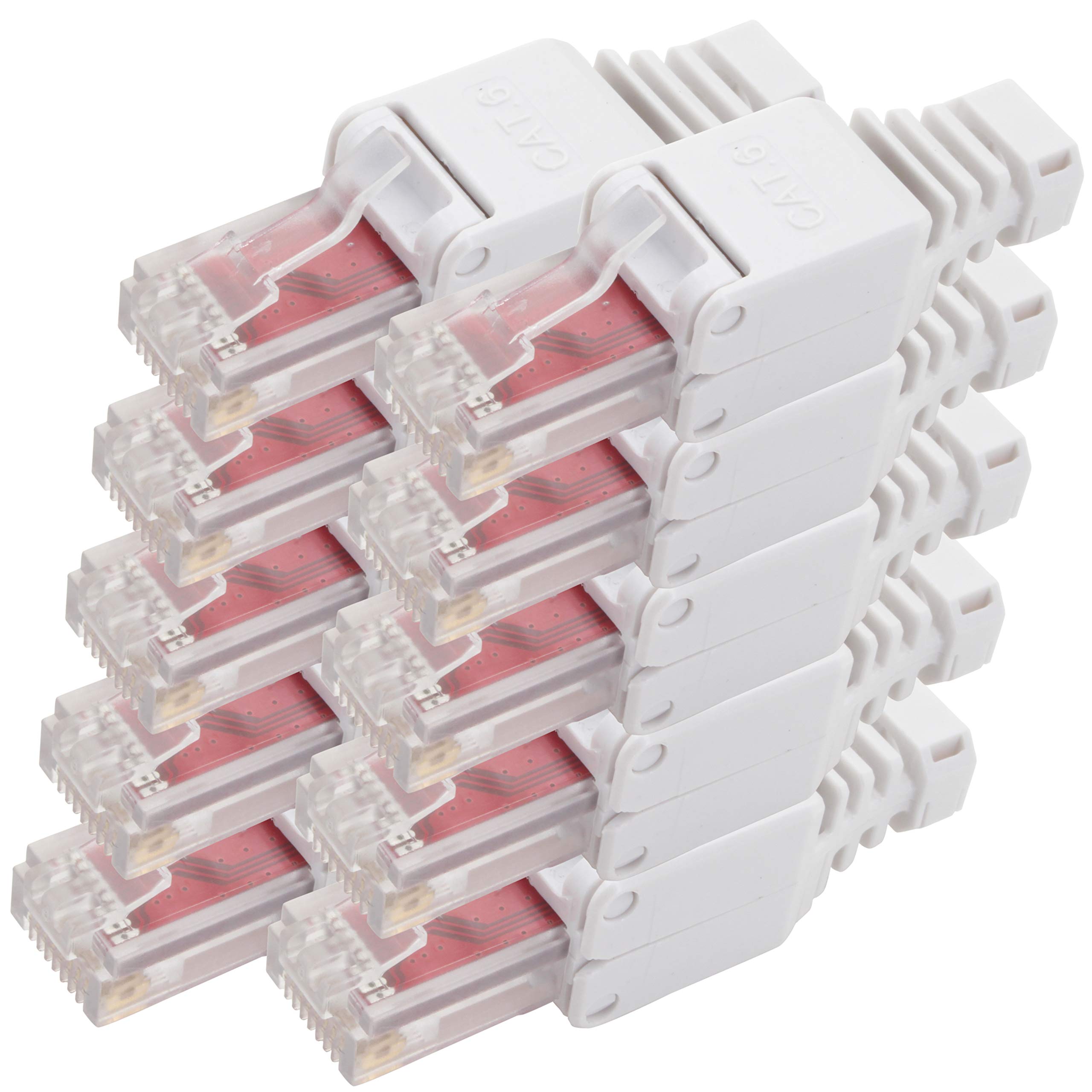 1aTTack.de Cat.6 tool-free plug can be field assembled for flexible and rigid inner conductors AWG 23-26 network cable installation cable 10 pieces — image 1