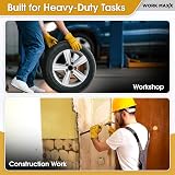 WORK MAXX Gardening Gloves Leather Heavy Duty Thorn Proof Mustard L view 7