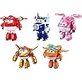 Super Wings 5-Pack, Jett, Paul, Dizzy, Golden Boy & Sunny Transforming Action Figures Toy Planes for Preschool Kids 3-5 Years