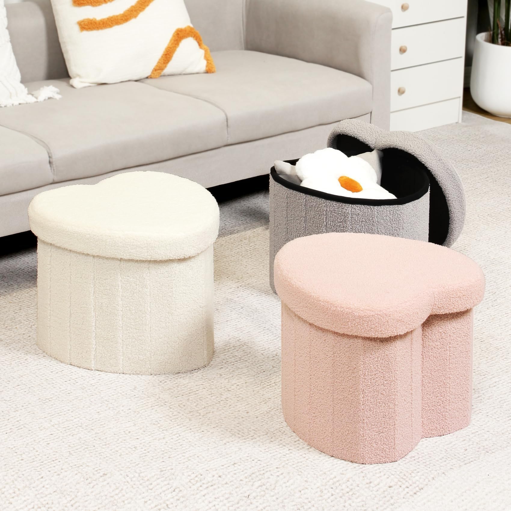Heart-Shaped Ottoman