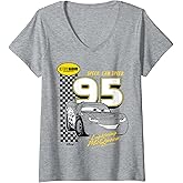 Womens Disney Pixar Cars - Lightning McQueen 95 I Am Speed V-Neck T-Shirt