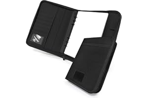 DIZETION Tactical Notebook Cover, A5/A6 Padfolio with Big Back Pocket & Hand Strap, Zippered Hardcase Planner for Journal, Co