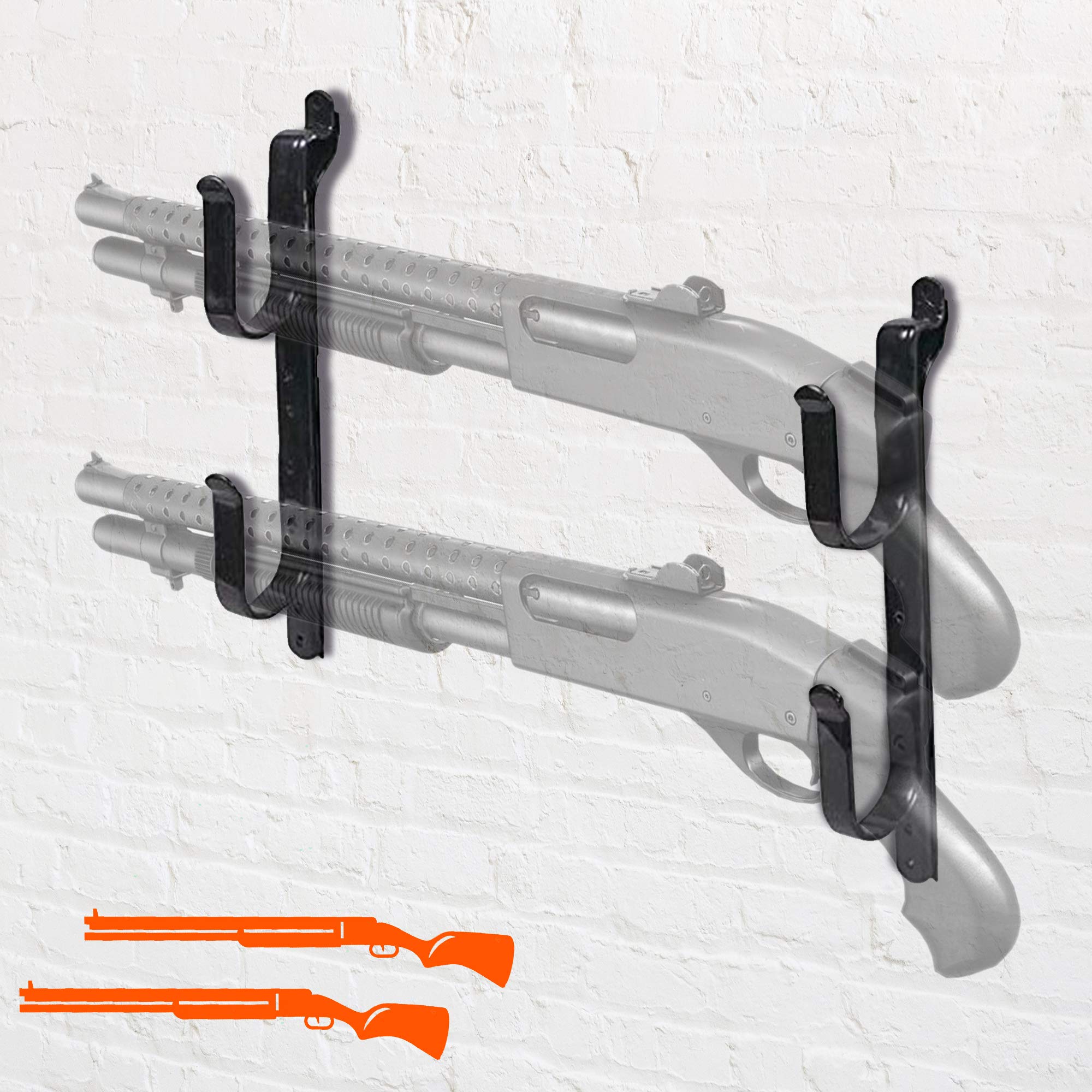 Gun Rack 14"/ REAL METAL / Durable Gun Rack Wall Mount for 2 Rifle