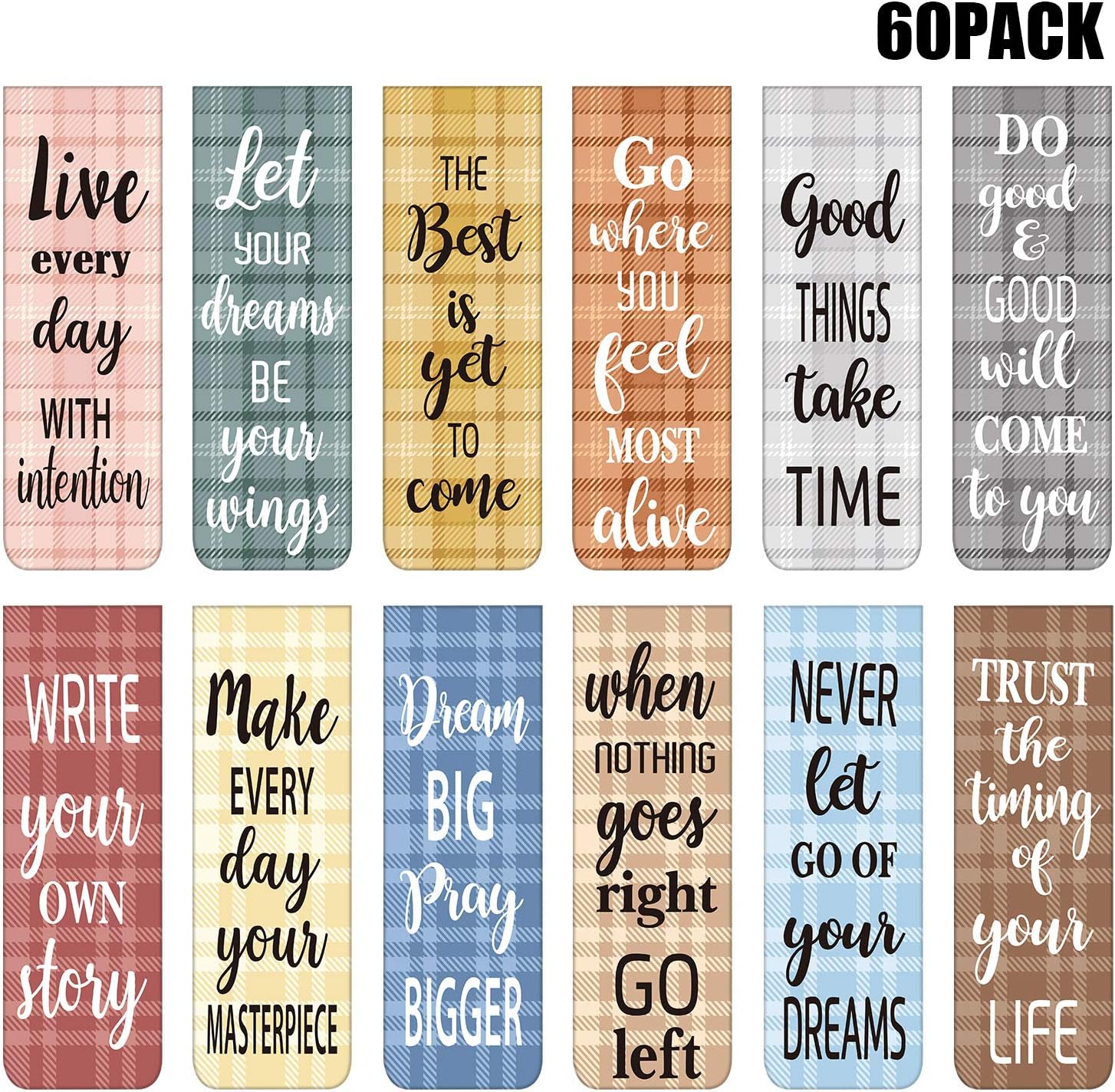 60 Pieces Inspirational Magnetic Bookmarks Motivational Bookmarks 60 Pieces Inspirational Magnetic Bookmarks Motivational Bookmarks