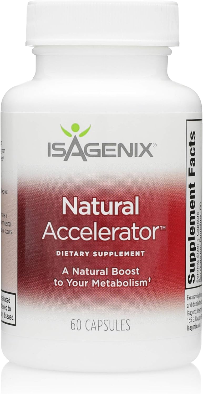 Isagenix Natural Accelerator - Metabolism Boost Capsules with Green Tea Extract, Black Pepper, Niacin and More - 60 Capsules: Health & Personal Care