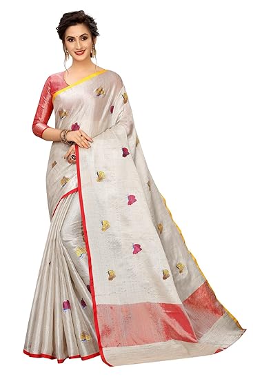 Womens Tissue Silk Saree with Unstitched Blouse Piece (TissuePatangiyu)