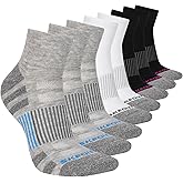 Skechers womens 8-pack Work Collection High Quarter Crew Socks, Extra Cushion & Mesh Ventilation