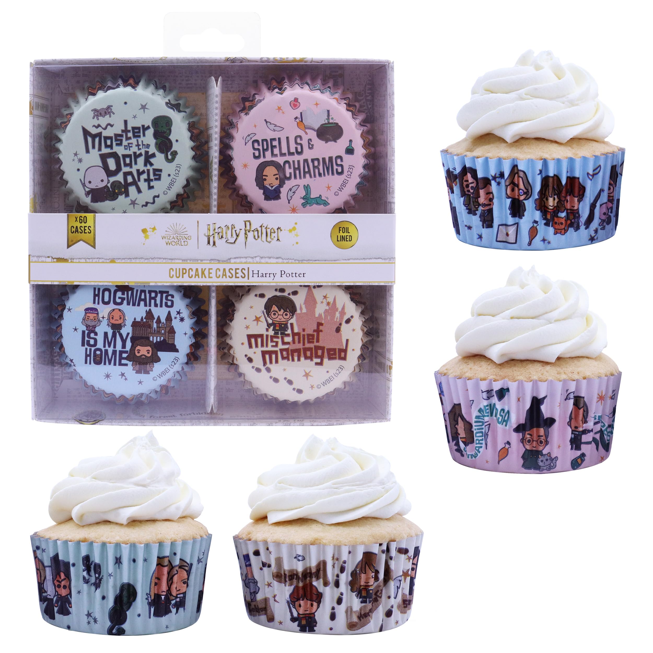 PME Harry Potter Foil-Lined Cupcake Cases, Pack of 60, Charms