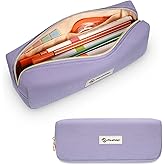 FINPAC Pencil Case, Corduroy Aesthetic Makeup Bag, Cute Kawaii Pen Bag Pouch Holder Box Organize for Study, Office, or Travel (Purple)