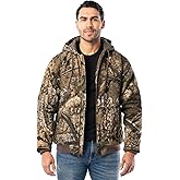 Realtree mens Insulated Duck Quilted Lined Full Zip Hoodie