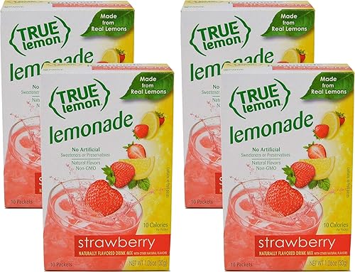 True Citrus STRAWBERRY LEMONADE , 10 Count (Pack of 4)