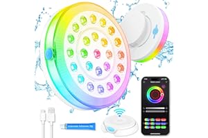 VIDOME Pool Lights for Aboveground/Inground Pools,Portable Smart Magnetic Underwater LED Light Rechargeable with BT APP Control Waterproof IP68 Color Changing Sound/Music Sync Pool Accessories Party Decor