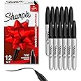 Sharpie Permanent Markers, Fine Point, Black, 12 Count
