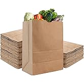 Stock Your Home 52 lb Kraft Brown Paper Bags (100 Count) – Bulk Large Grocery Bags for Shopping