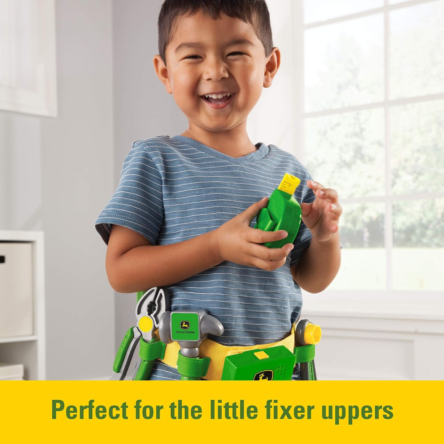 TOMY Ertl John Deere Deluxe Talking Toolbelt, Green, child-size - Image 3