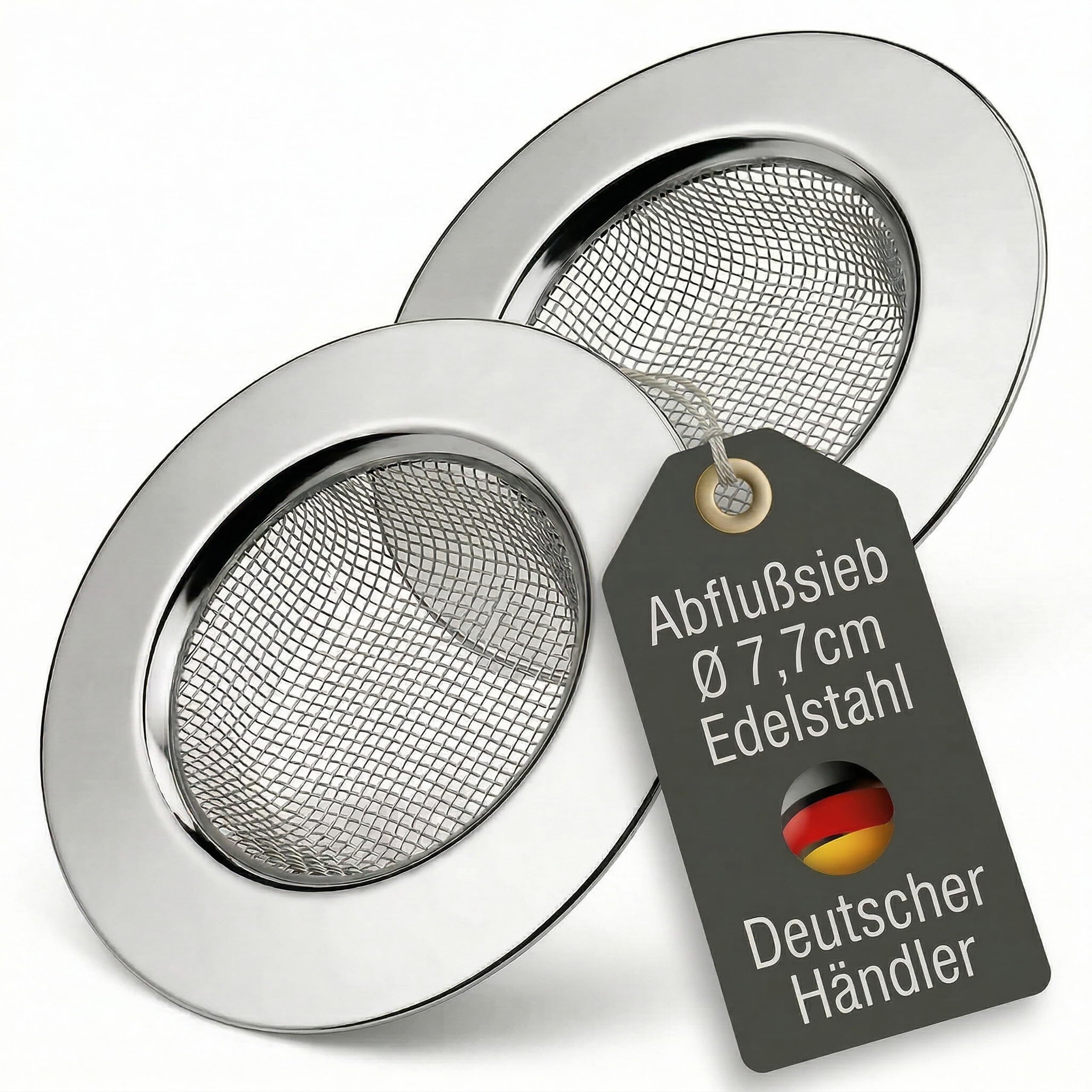Set of 2 Stainless Steel Drain Sieve. Ideal for Bathroom and Kitchen
