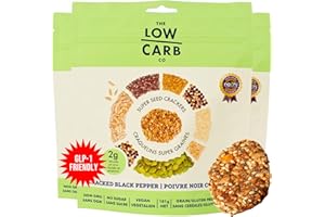 The Low Carb Co Super Seed Crackers, Gluten Free and Keto Friendly Healthy Snacks, Vegan, Zero Sugar, Paleo and Diabetic Frie