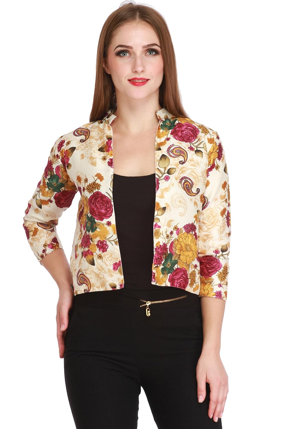 cottinfab women rayon multicolor jacket