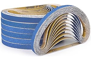 Shineboc 40-Piece 1/2 x 18 Inch Zirconia Sanding Belts 40-400 Grit, Heavy Duty Long-lasting Mini Sanding Bands for Belt Sander, Rust Paint Removal, Wood Metal Grinding and Finishing