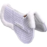 ECP Equine Comfort Products EuroTech Deluxe Poly-Wool Large Western Half Saddle Pad with Thermal Regulating, Durable, Shock-Absorbing Technology, for All Riding Styles, Fits Saddles 16.5"-19", White