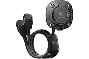 MICTUNING 15Amp 250V AC Port Plug with 18" Integrated Extension Cord Y Splitter Cable and Water-Resistant Cap