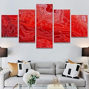 SIGNWIN 5 Panel Canvas Wall Art Abstract Closeup...