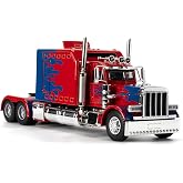 Toy Semi Heavy Truck Model 1/24 Red Alloy Collectible Diecast Vehicles with Lights and Sounds