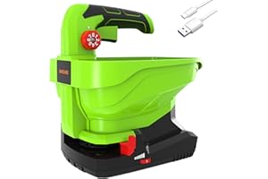 GARCARE 7.2V Cordless Seed Spreader - Capacity 3.3L, 2.0Ah Built-in Battery, Charging Cable Included, Handheld Fertilizer, 2.5h Standby Time, for Fertilizer, Seeds