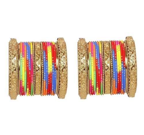 Gold Plated 38 Bangles Set for Women& Girls for Wedding & Party wear Bangle Set Jewelry