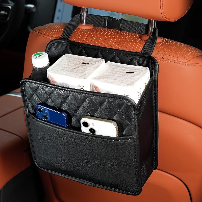 TeTupGa Car Seat Back Organizer PU Leather Multi-Pocket 25x22.5 cm