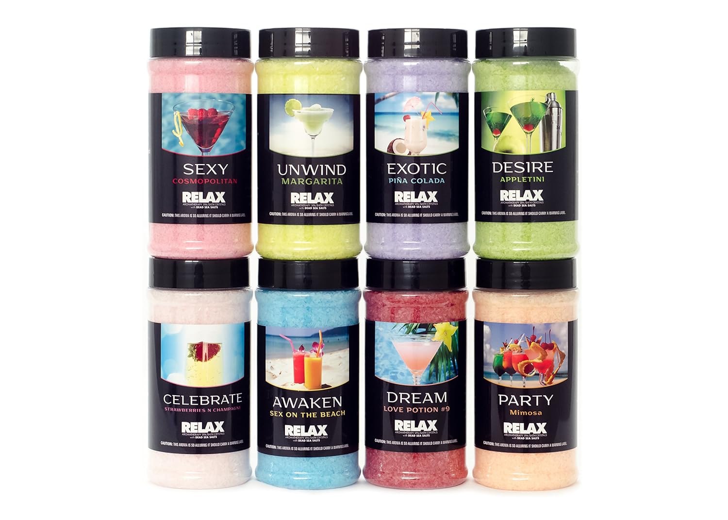 Relax Spa & Bath Happy Hour Aromatherapy Bath Salts, Crystals Pack Of