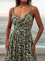 CUPSHE Women's Floral Print V Neck Sleeveless Long