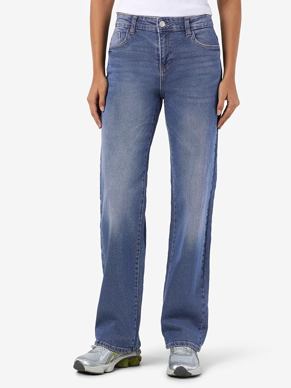 NMYOLANDA Cintura Normal Cintura Regular Jeans Loose Denim, Cor: Azul, Tamanho: 30W / 32L, Comprimento da Perna: L32 — foto 2 de 8