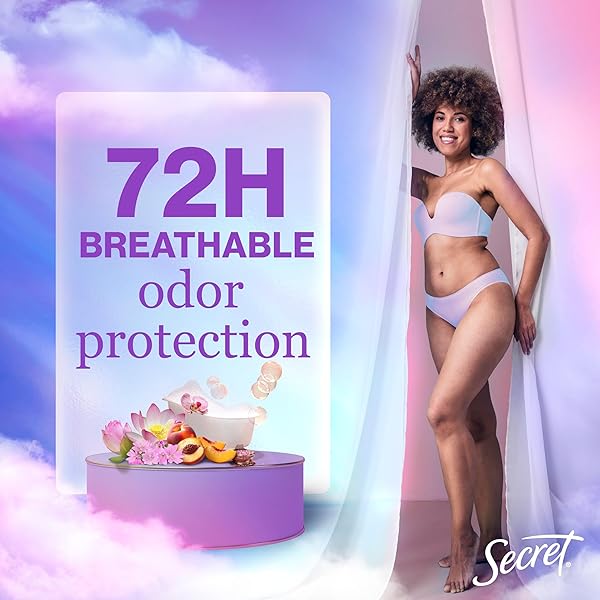 SECRET FRESH ANTIPERSPIRANT DEODORANT FOR WOMEN, 72HR BREATHABLE SWEAT & ODOR PROTECTION, INSTANT FRESHNESS & GENTLE, PH BALANCING MINERALS, INVISIBLE SOLID, SOAPY BUBBLE BATH SCENT, 2.6 OZ