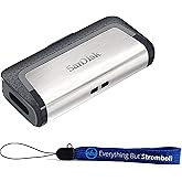 SanDisk Ultra 128GB Dual Drive USB Type-C Flash Drive Bundle (SDDDC2-128G-G46) with Everything But Stromboli (TM) Lanyard (128GB)