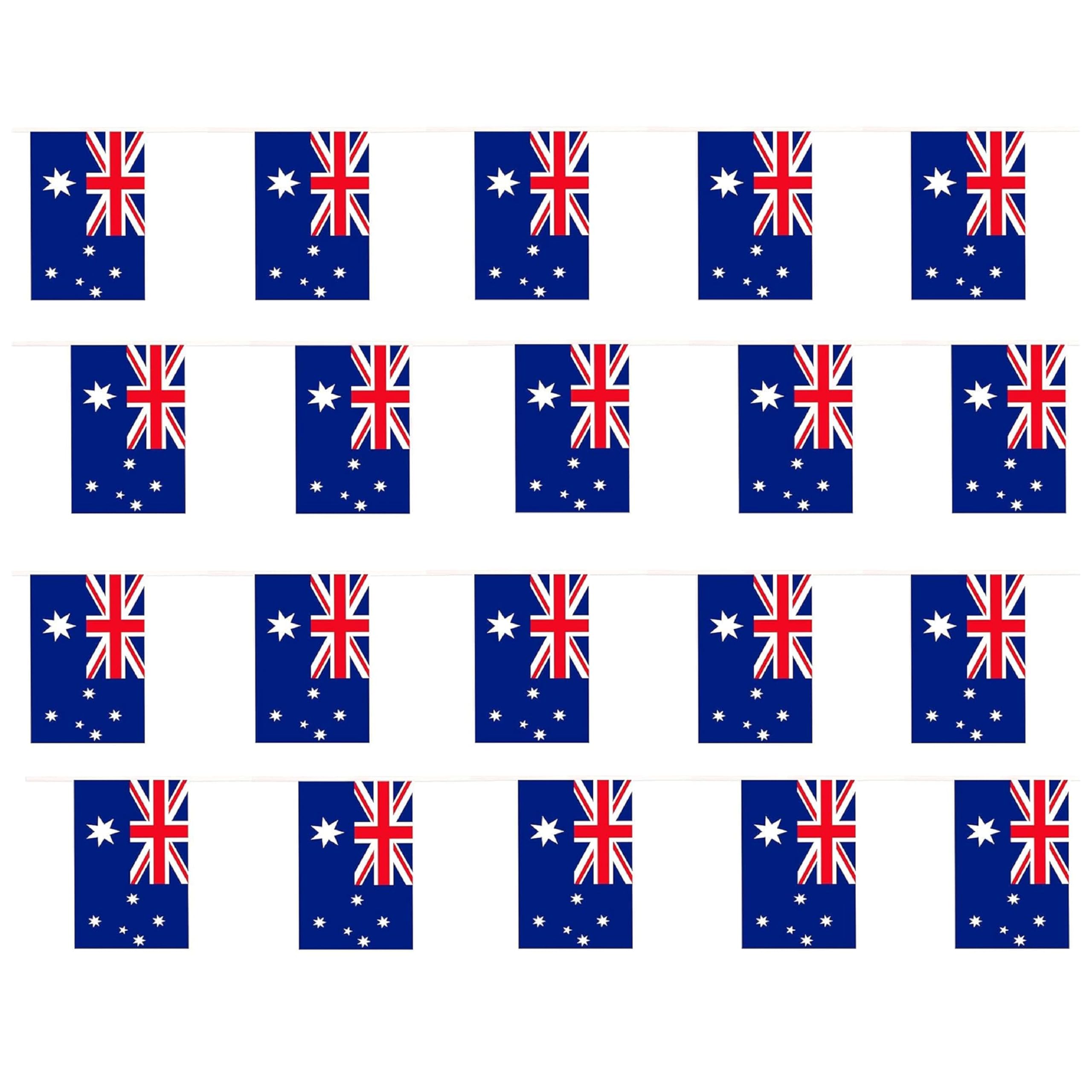 Eurovision Australia Flag Bunting - 10m 33ft - 20 Flag - Plastic all Weather Australian Bunting Decoration for Australia Day Indoor Outdoor Sporting Events, Street Parties, Festivals and Celebrations