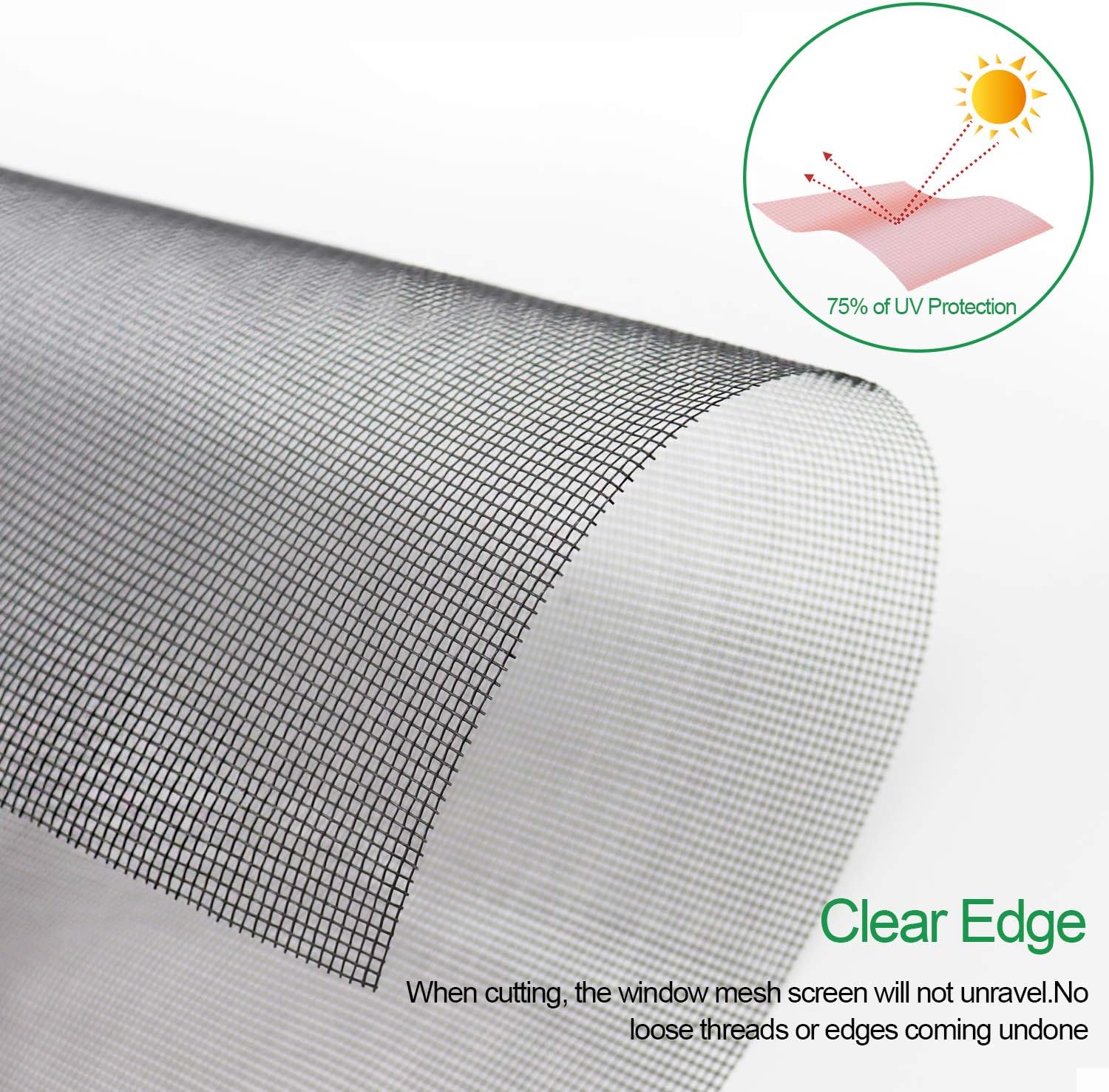 Fiberglass Window Screen Roll 36in x 100ft DIY Custom Screens Replacement Mesh for Windows Doors Patio Screens Premium Pet Proof Screen Porch Screen for Outdoor kitchens Tree Houses Pool(36in x 100ft) - - 