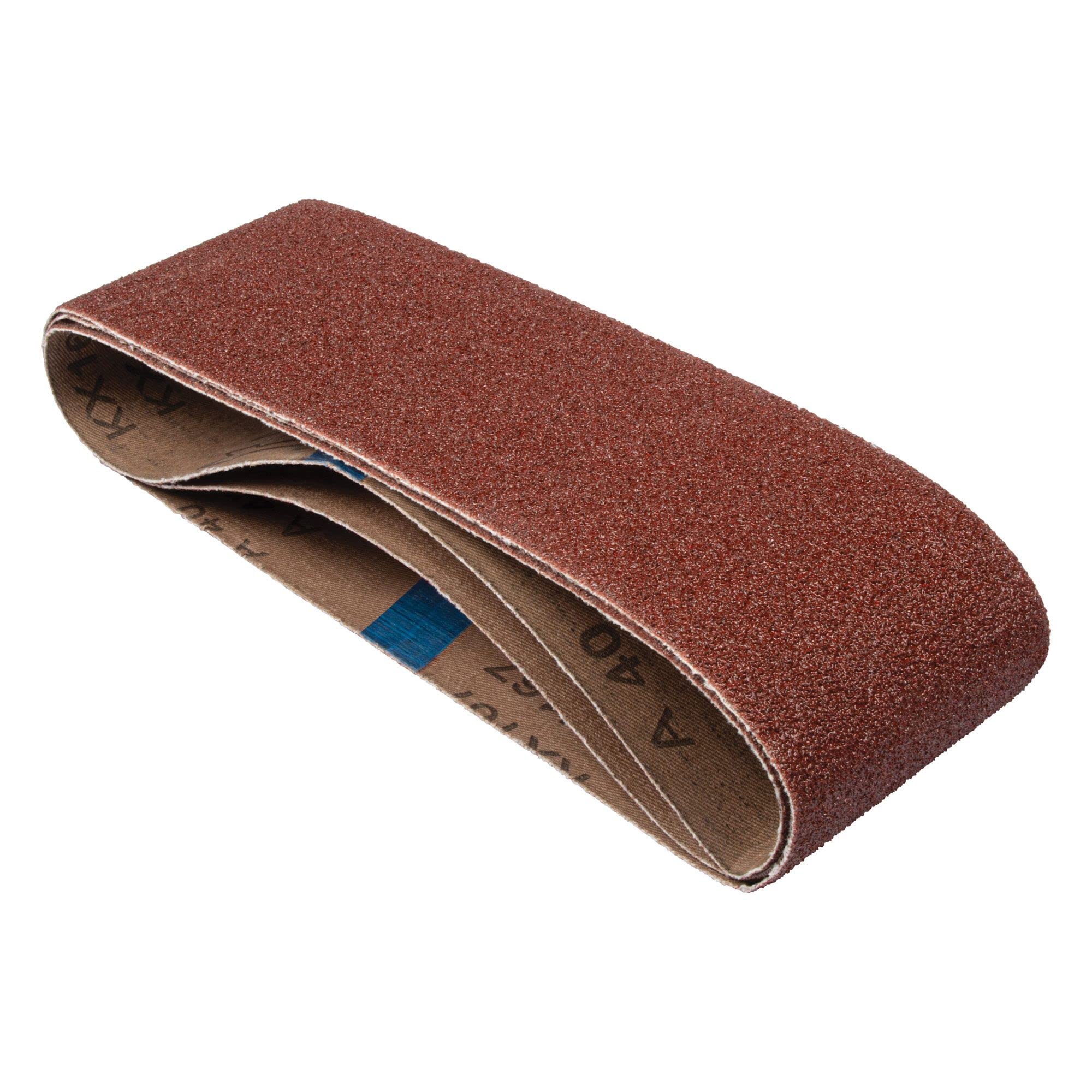 Trend Aluminium Oxide 75 x 533mm 40 Grit Abrasive Sanding Belt, AB/B75A/40A, Pack of 3