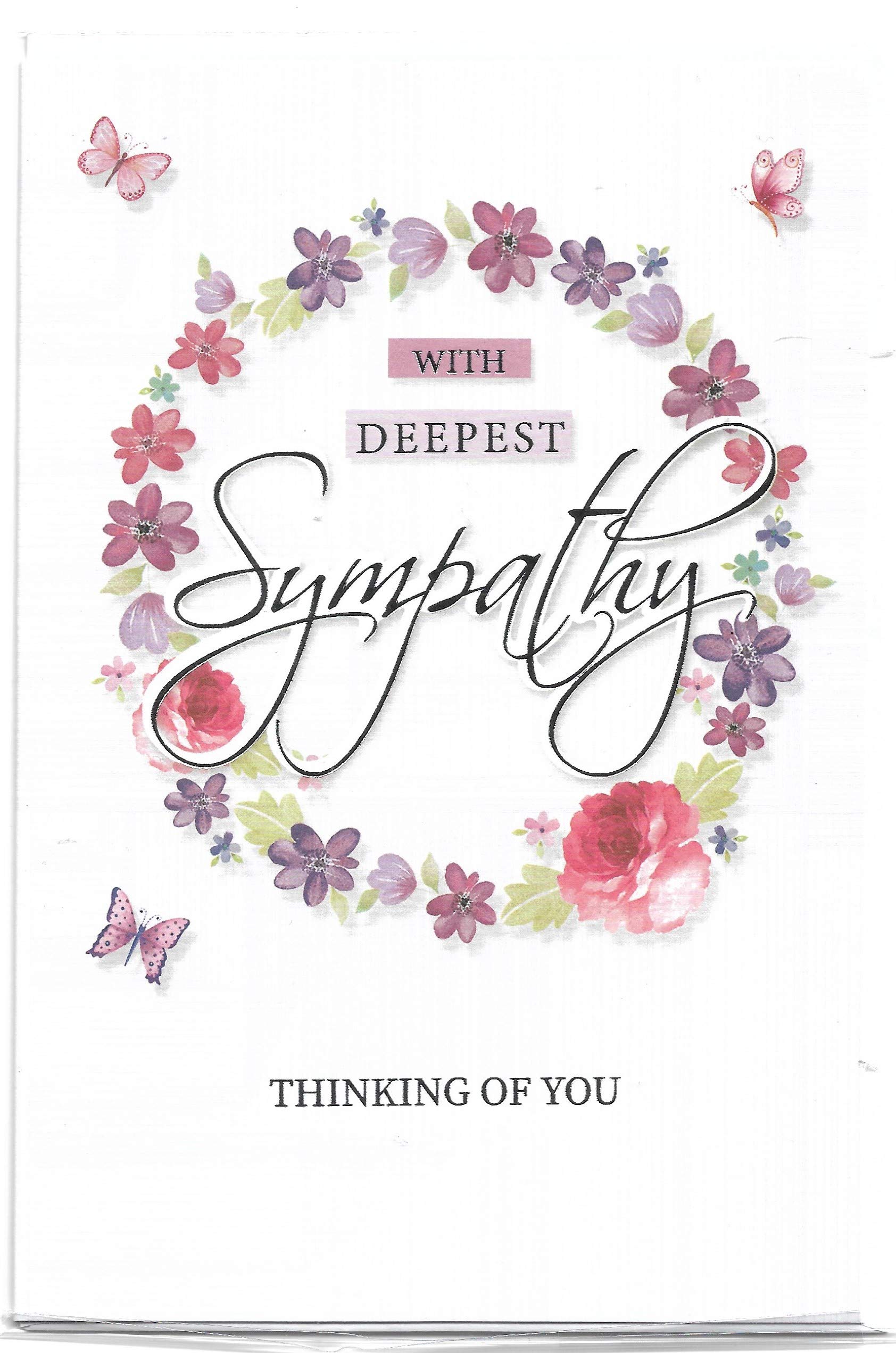 Sympathy Greeting Card 13 x 19.5 Cm with Deepest Sympathy Thinking of You