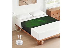 Groundingtop Grounding Sheets, Grounding Mat for Bed 90% Cotton+10% Pure Silver Fiber Grounded Earth Sheets Conductive Sheet for All Mattress Sizes Queen Cal King Full Twin, 106"x23.6" (Black)