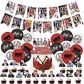 Stray Kids Merch 5 Star Party Decorations Include Happy Birthday Banners, Cake Toppers, Cupcake Toppers, Balloons