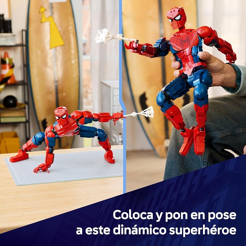 | Figura de Herói Marvel: Homem-Aranha - Brinquedo de Super-Herói com Figura de Ação e Minifigura de Coleção - Decoração de Sala Juvenil - Presente para Crianças 12+ Anos - 76346