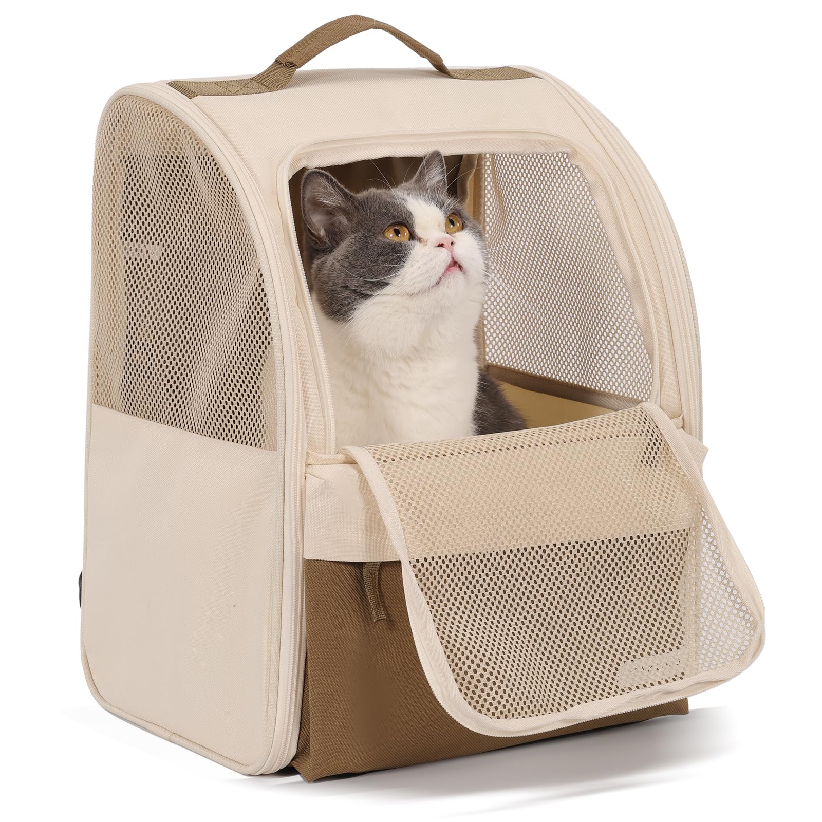 Photo 1 of YaKuss Cat Carrier Backpack,Steel Wire Frame More Stable,600D Wear-Resistant Oxford Fabric, Dog Carrier Cat Backpacks Suitable for Travel