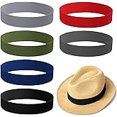Cindeer 6 Pieces Stretchable Hat Band for Women Cowboy Hat Band for Men Panama Straw Accessories, 6 Colors