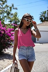 Essrite Womens Tanks Tops Spring Summer V Neck