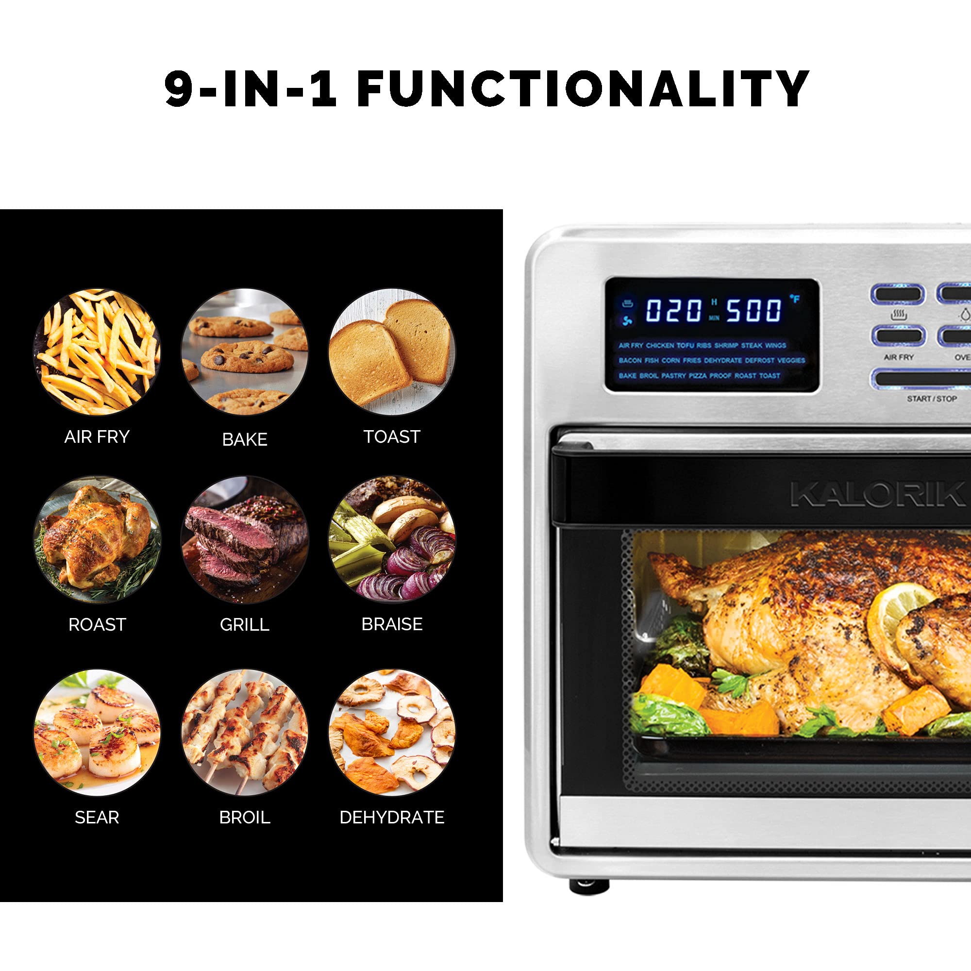 Kalorik MAXX® Digital 16Quart Air Fryer Oven, 9in1 Countertop