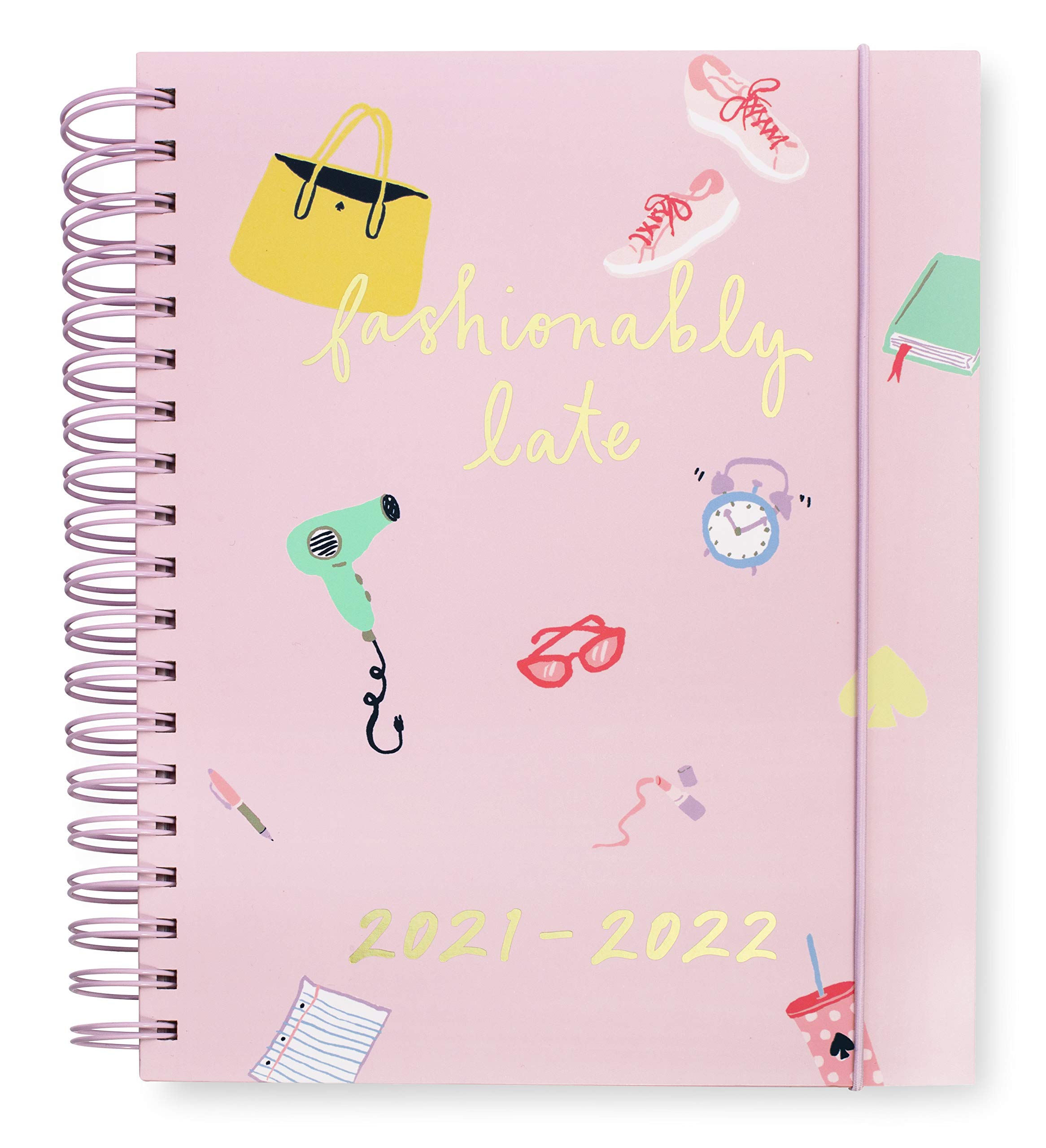 Kate Spade New York Mega Hardcover 2021-2022 Planner Weekly & Monthly, 17 Month Daily Diary Dated Aug 2021 - Dec 2022 with Stickers, Pocket, Tab Dividers, Notes/Holiday Pages, Fashionably Late