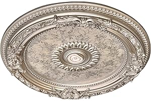 AFD Home Petite Round Chandelier Ceiling Medallion or Fan Medallion, 24 Inches, Champagne